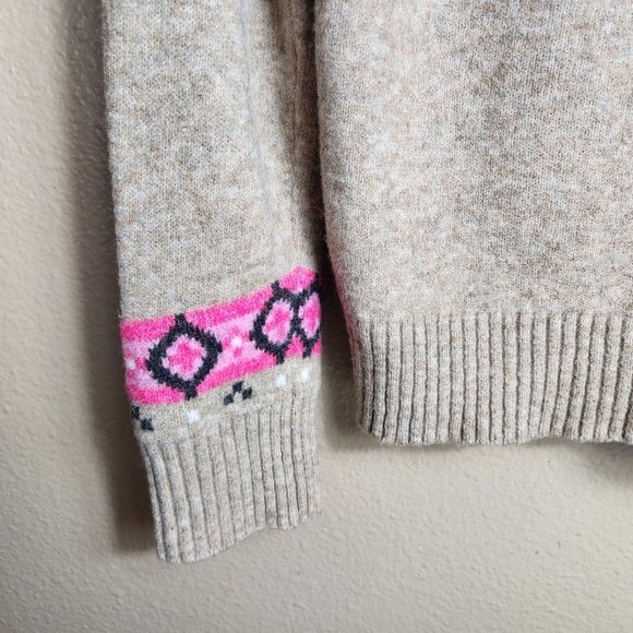 Loft Womens |M| Beige Fair Isle Pullover Sweater - Picture 5 of 8